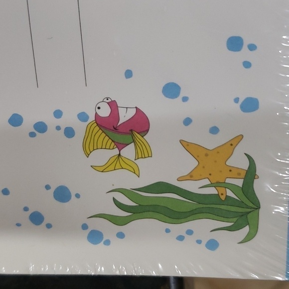 SALLY Foster Thank You Notes 12 Self Mailing Notecards Sticker Sheet  Seals Fish - Picture 7 of 8